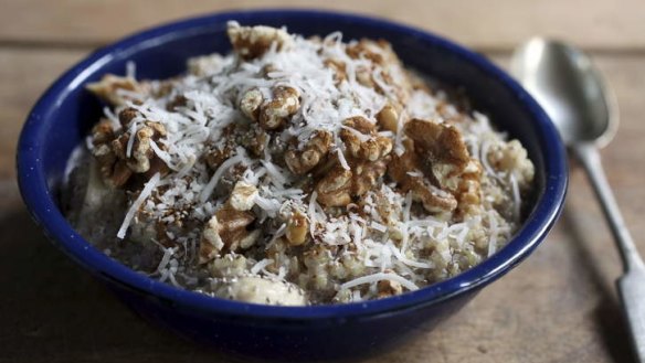 Coconut quinoa porridge at About Life, Sydney.