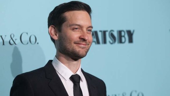 A coffee fan ... Tobey Maguire on the red carpet for the Australian premiere of The Great Gatsby.
