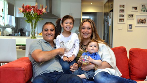 Angie and Jim Leontaritis with their son and daughter. 