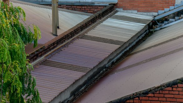 Discolouration on the roof of Small Batch's factory. 
