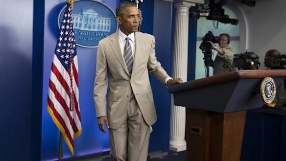 'Yes we tan': Barack Obama's suit puts serious talk in the shade