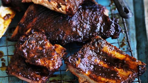 Sticky stuff: The spicy-sweet rub and sauce turn the ribs into a finger-licking feast.