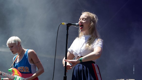 Dream Wife perform at Laneway Festival on Saturday.