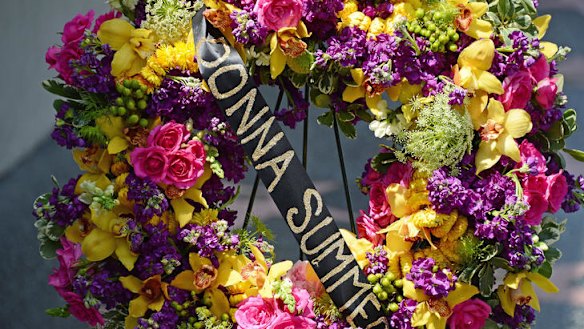 Tribute ... a memorial wreath is placed on singer Donna Summer's star on the Hollywood Walk of Fame.