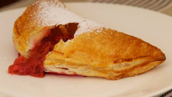 Strawberry and rhubarb pasties.