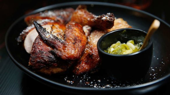 Go-to dish: Pollo a la braza (Peruvian roasted chicken).