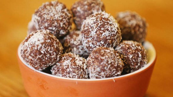 These tasty choc-almond balls are a great way to use up almond meal left from milk-making.