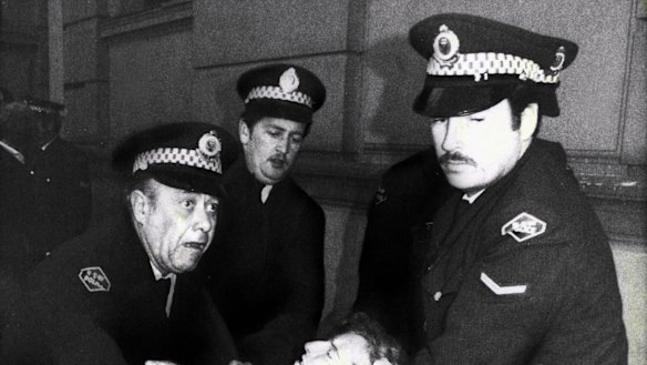 The arrests in 1978 came after scuffles between the 120 police and the demonstrators, many carrying placards calling for equal rights for homosexuals. 