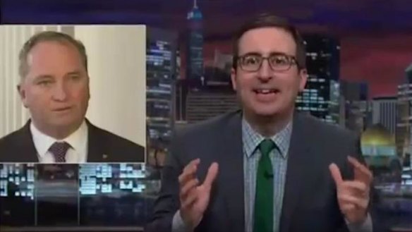 John Oliver tore into Australian Agriculture Minister Barnaby Joyce over his stance on Johnny Depp's dogs.