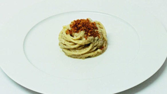 Massimo Bottura's spaghetti cetarese is no everyday pasta.