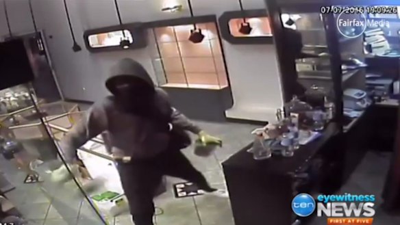 The robbery as caught on CCTV.