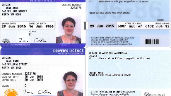 Barcode, serial number on licences to prevent identity theft