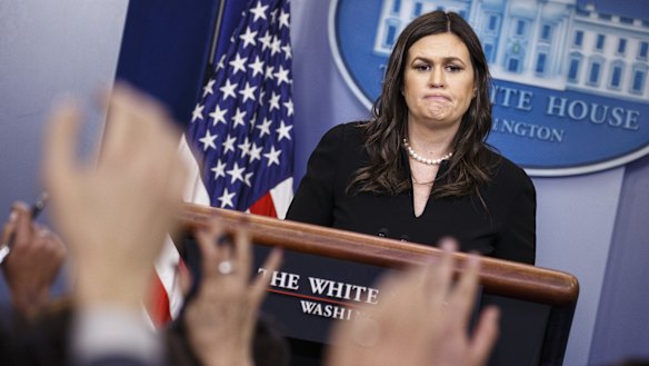 Sarah Huckabee Sanders, White House press secretary.