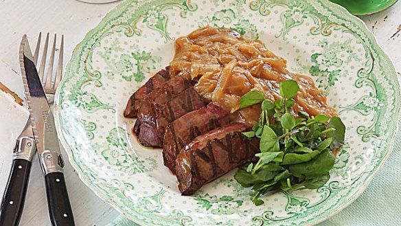 Lamb's fry and onion gravy.