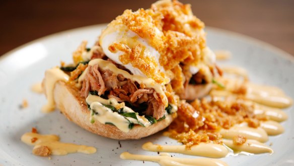 Pork crackling benedict.