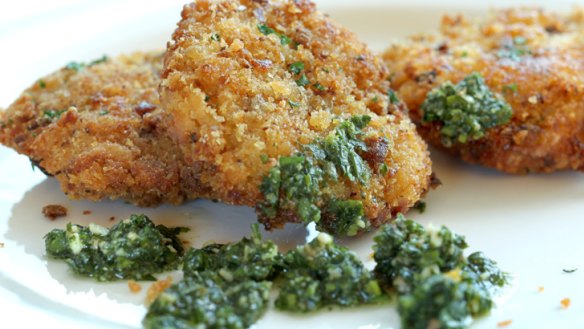 Turnip and horseradish fritters.