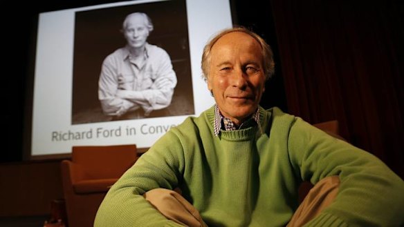 American author Richard Ford before a talk about his new book "Canada" at the National Library of Australia.