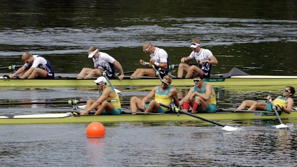 Second again: William Lockwood, Joshua Dunkley-Smith, Joshua Booth and Alexander Hill of Australia (foreground).