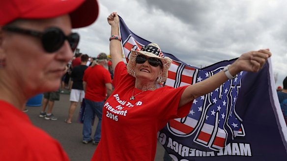 A Trump supporter at rally in Florida. 