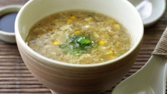 Cantonese-style sweetcorn and crabmeat soup