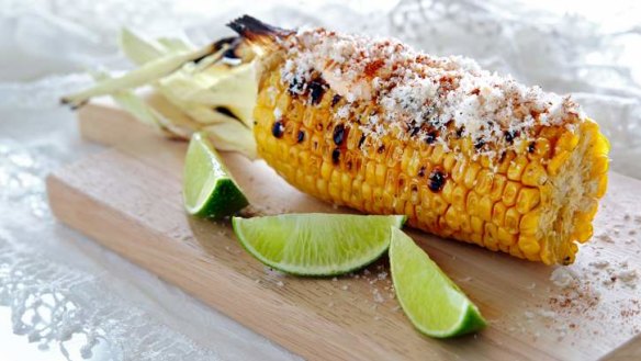 Jill Dupleix's corn with chipotle mayo.