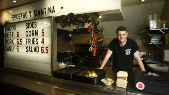 Hole-in-the-wall: Toby Wilson, owner of Ghostboy Cantina, has moved on from making coffee.
