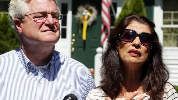 Diane and John Foley, parents of the US journalist James Foley, talk to reporters after speaking with US President Barack Obama.