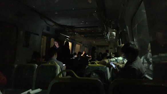 The train stuck in the City Loop.