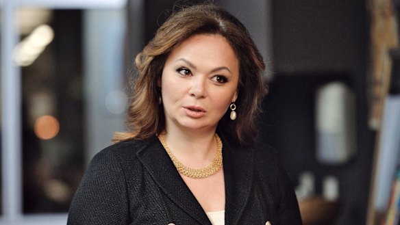 Kremlin-linked lawyer Natalia Veselnitskaya speaks to a journalist in Moscow on the day of the US presidential election.