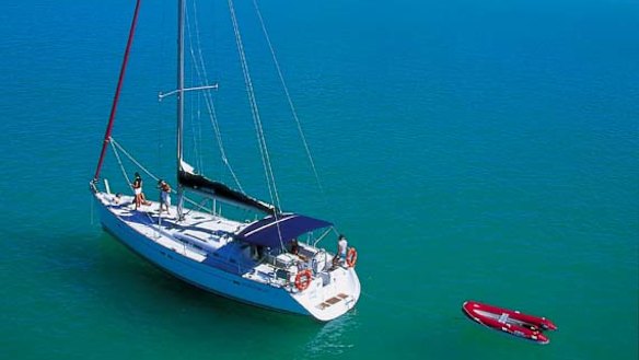 Brilliant ... sailing by Whitehaven Beach in the Whitsundays.