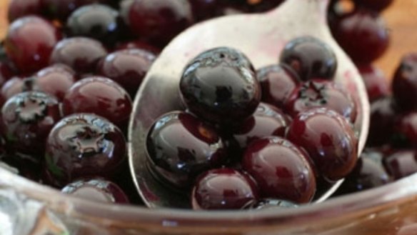 Little spiced blueberry cheesecakes.