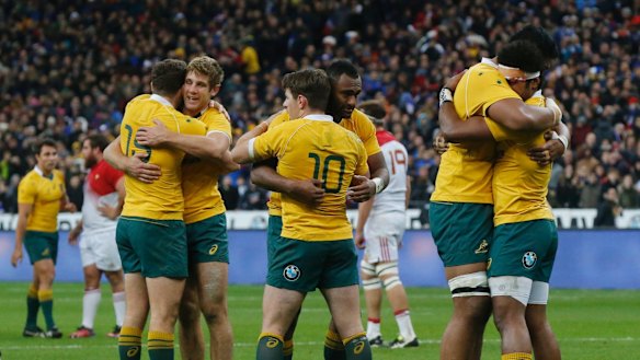 All too familiar: Another win by a tiny margin left the Wallabies exuberant, and relieved.