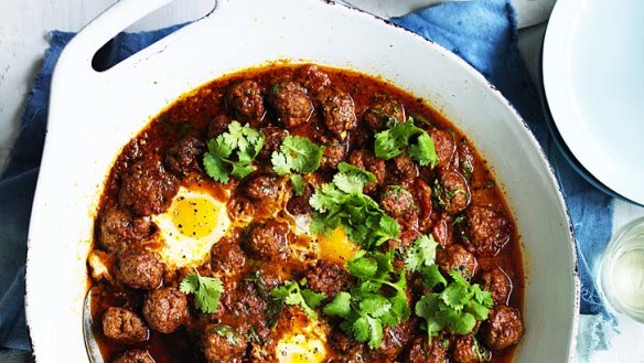 Tagine with a twist ... Meatballs and eggs.