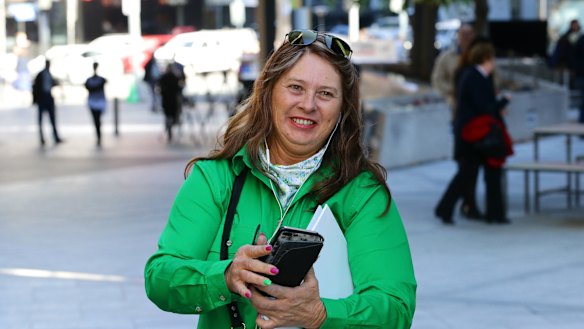 Farmer Deborah Smith leaving the banking royal commission on Friday.