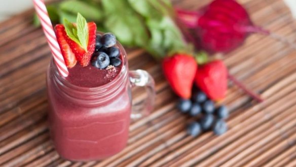 The beet and berry blast smoothie.