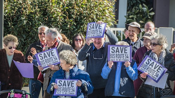 Furious Crace residents protest proposed bus route changes. 