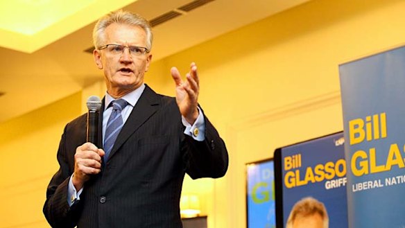 LNP candidate for the seat of Griffith  Bill Glasson speaks at his campaign launch at the Easts Leagues Club, Coorparoo, east Brisbane.