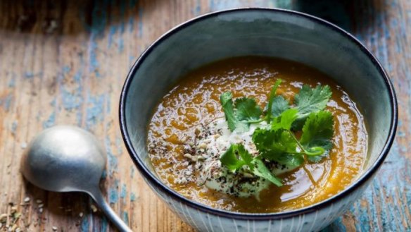 Pumpkin soup with ginger.