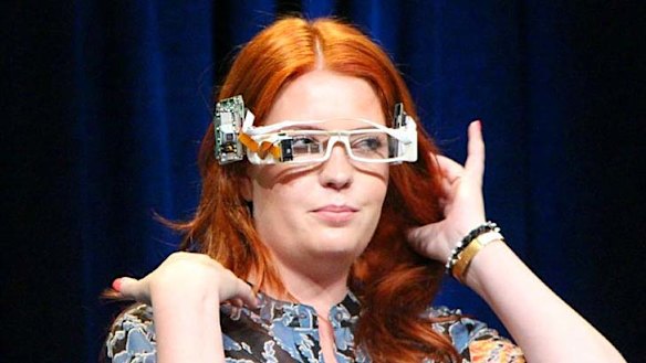 An early Google Glass prototype.