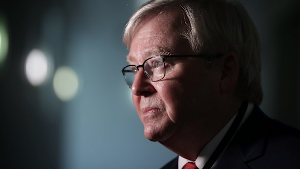 Former Prime Minister Kevin Rudd at Parliament House, Canberra