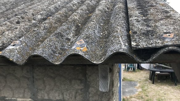 Asbestos on beach boxes in Dromana
