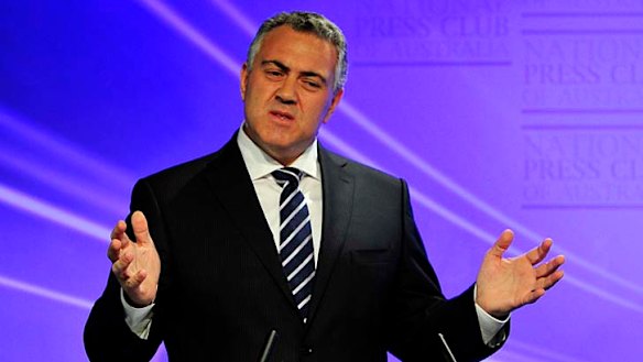 Joe Hockey during the Treasurers Debate at the National Press Club.