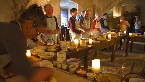 A cooking class at Santo Stefano.