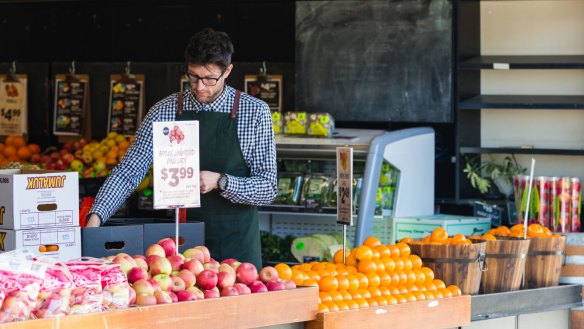 Mandarins are in season at The Happy Apple Greengrocer in Melbourne.