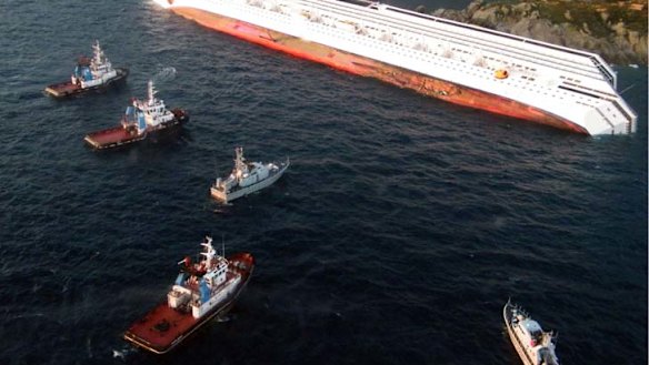 Keeled over ... the Costa Concordia.