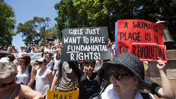 Women of all ages and walks of life took part in the Sydney march.