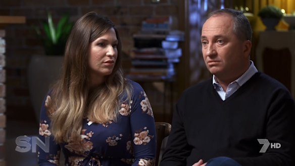 Vikki Campion and Barnaby Joyce during the paid interview.