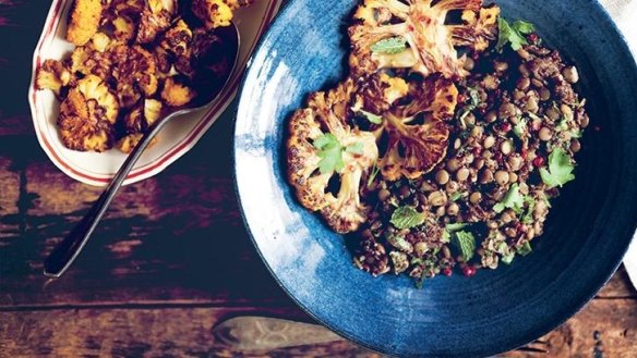 Sarah Britton's roasted cauliflower with Lebanese lentils and kaniwa (or quinoa) - recipe below.