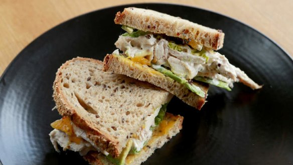 Killer: Pulled chicken, avocado and mango chutney sandwich.