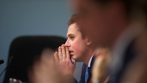 ACT MLA Michael Pettersson at the first day of the inquiry on Friday.